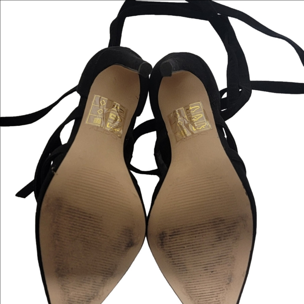 ALDO "UNELILIAN" Womans' Black Suede Stiletto Heels Lace Up Sexy Size 7.5 - Picture 2 of 7